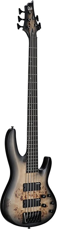 ESP LTD B-5 Electric Bass, 5-String (with Ebony Fingerboard), Charcoal Burst Satin, Headstock Left Front