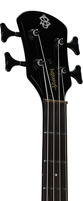 Spector NS Ethos HP 4-String Bass Guitar (with Bag), Black Gloss, Headstock Left Front