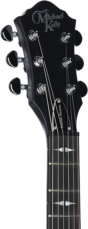 Michael Kelly Patriot Decree SB Slim Body Open Pore Electric Guitar, Transparent Sunburst, Headstock Left Front