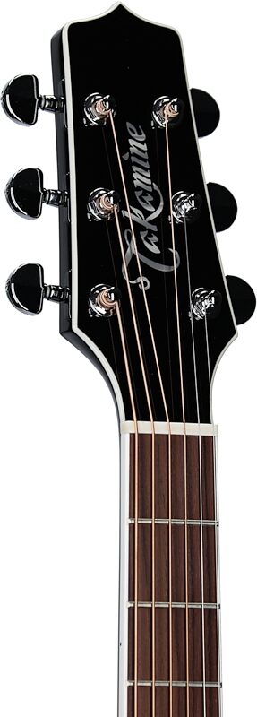 Takamine EF341SC Acoustic-Electric Guitar (with Case), Gloss Black, Headstock Left Front