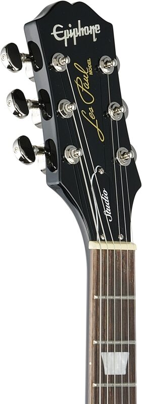 Epiphone Les Paul Studio Electric Guitar, Ebony, Blemished, Headstock Left Front