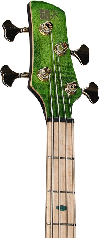 Ibanez SR4FMDX Premium Electric Bass (with Gig Bag), Emerald Green, Headstock Left Front