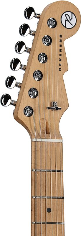 Reverend Charger 290 Electric Guitar, Midnight Black, Roasted Maple Fretboard, Headstock Left Front