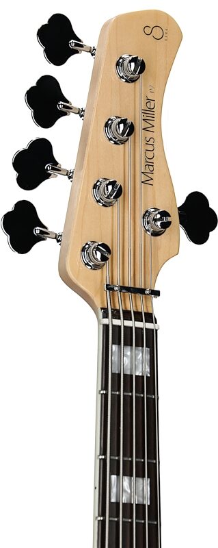Sire Marcus Miller P7 Electric Bass, 5-String, Antique White, Headstock Left Front