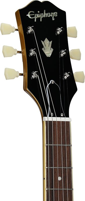 Epiphone ES-335 Traditional Pro Electric Guitar, Metallic Gold, Headstock Left Front
