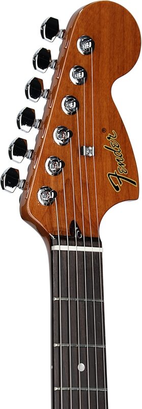 Fender Tom DeLonge Starcaster Electric Guitar, Satin Surf Green, Headstock Left Front