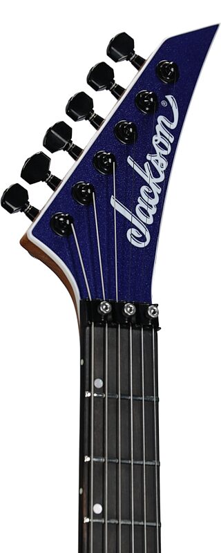 Jackson American Series Virtuoso Electric Guitar (with Case), Mystic Blue, Headstock Left Front