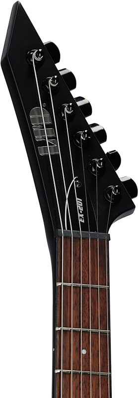 ESP LTD EX-201 Electric Guitar, Black Satin, Headstock Left Front