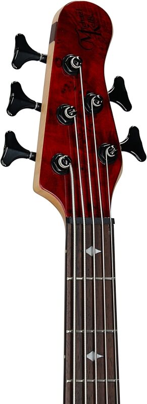 Michael Kelly Pinnacle 5 Custom Electric Bass Guitar, 5-String, Cherry Burl, Headstock Left Front