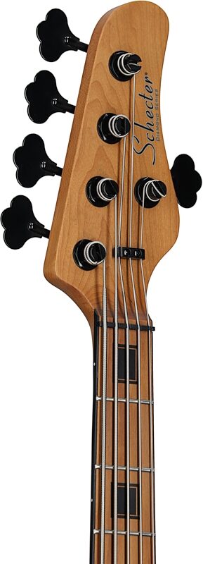 Schecter Model-T 5 Exotic Electric Bass, Ziricote, Blemished, Headstock Left Front