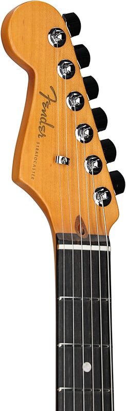 Fender American Ultra II Stratocaster Electric Guitar, Left-Handed (Ebony Fingerboard, with Case), Ultraburst, Headstock Left Front