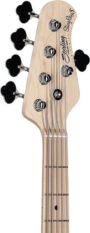Sterling by Music Man StingRay 5 Electric Bass, 5-String, Chopper Blue, Headstock Left Front