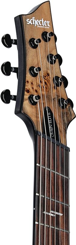 Schecter Omen Elite-7 Multiscale Electric Guitar, 7-String, Charcoal, Headstock Left Front
