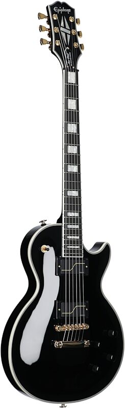Epiphone Matt Heafy Les Paul Custom Origins Electric Guitar (with Case), Ebony, Headstock Left Front