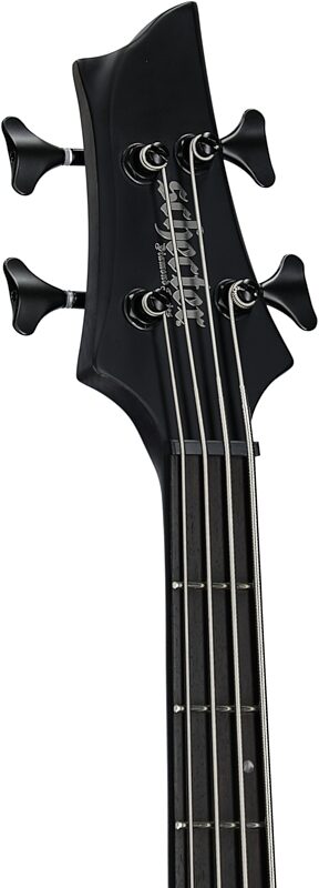 Schecter Stiletto Stealth-4 Pro EX Electric Bass, Left-Handed, Black, Headstock Left Front