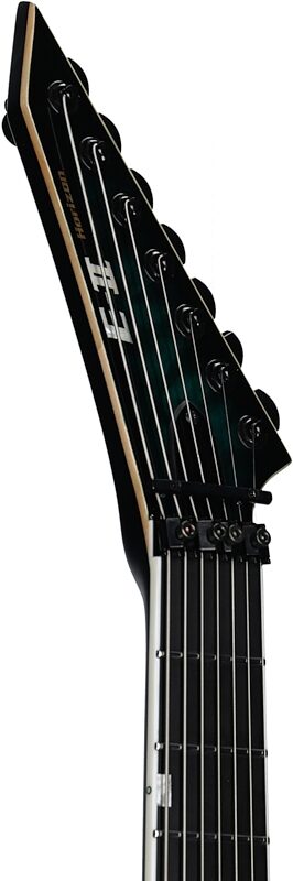 ESP E-II Horizon FR-7 Electric Guitar, 7-String (with Case), Black Turquoise Burst, Headstock Left Front
