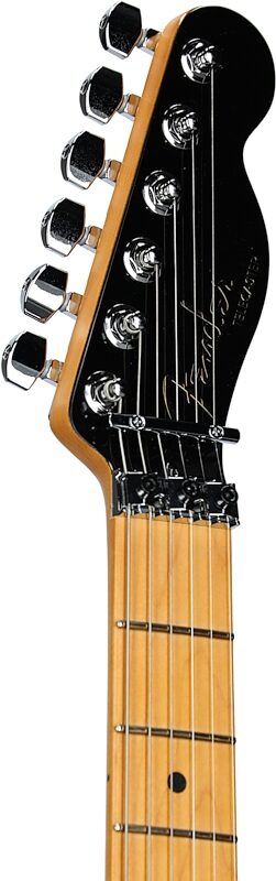 Fender American Ultra Luxe Telecaster FR HH Electric Guitar (with Case), Mystic Black, Headstock Left Front