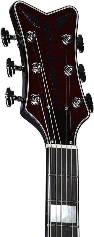 Gretsch G6134TFM-NH Nigel Hendroff Signature Penguin Electric Guitar (with Case), Dark Cherry, Headstock Left Front