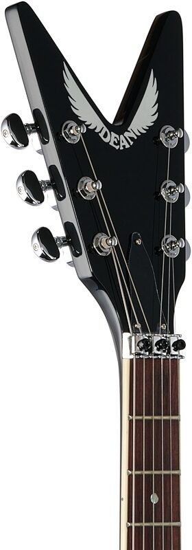 Dean ML79 Floyd Rose Electric Guitar, Classic Black, Headstock Left Front