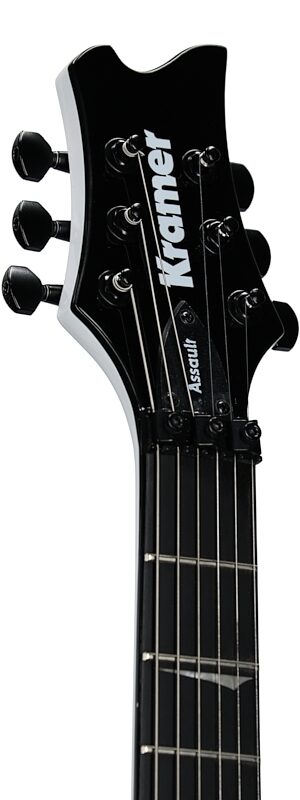 Kramer Assault 220FR Electric Guitar, Alpine White with Black Binding, Headstock Left Front