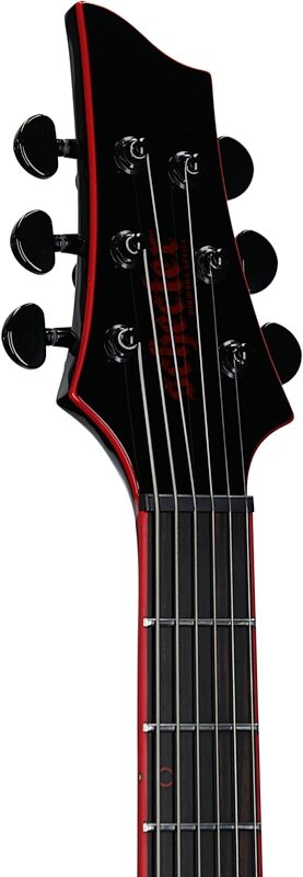 Schecter Sunset-6 ET EX Red Dawn Baritone Electric Guitar, Gloss Black, Headstock Left Front