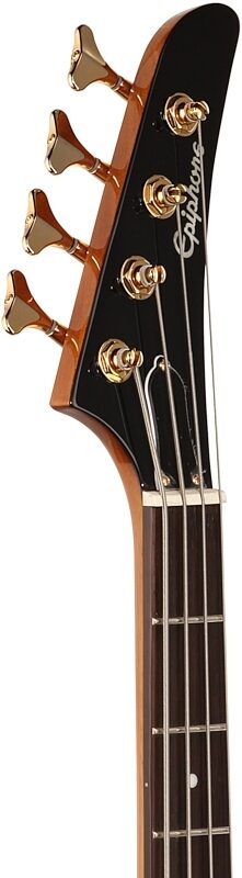 Epiphone Korina Explorer Electric Bass, Natural, Headstock Left Front