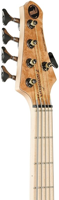 MTD Kingston Z5MP Electric Bass, 5-String, Satin Natural Burled Maple, Scratch and Dent, Headstock Left Front
