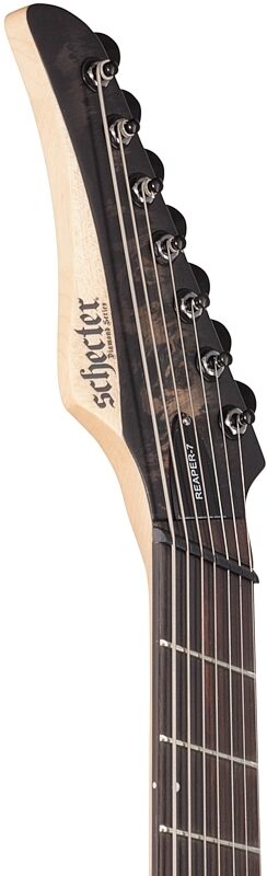 Schecter Reaper 7MS Electric Guitar, 7-String, Charcoal Burst, Headstock Left Front