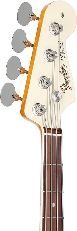 Fender American Vintage II 1966 Jazz Electric Bass, Rosewood Fingerboard (with Case), Olympic White, Headstock Left Front