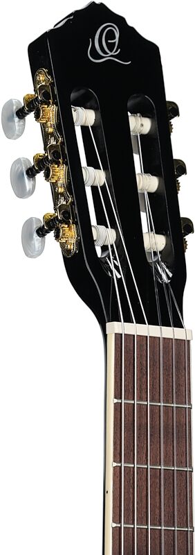 Ortega RCE141 Classical Acoustic-Electric Guitar (with Gig Bag), Black, Blemished, Headstock Left Front