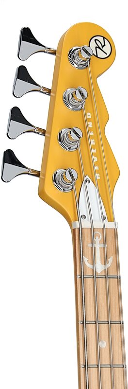 Reverend Mike Watt Wattplower MKII Electric Bass, Yellow, Headstock Left Front