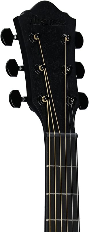 Ibanez AEWC621 Acoustic-Electric Guitar, Black Out, Headstock Left Front
