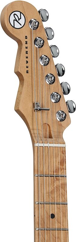 Reverend Chris Freeman Signature Electric Guitar, Turquoise Sparkle, Headstock Left Front