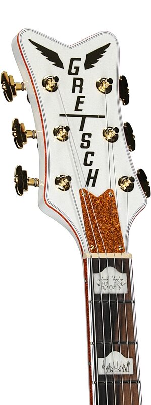 Gretsch Limited Edition G6136TGOR Orville Peck Falcon Electric Guitar, Oro Spark, Headstock Left Front