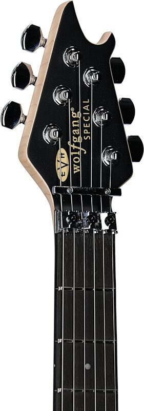 EVH Eddie Van Halen Wolfgang Special Ebony Fingerboard Electric Guitar, Striped Black and Yellow, USED, Scratch and Dent, Headstock Left Front