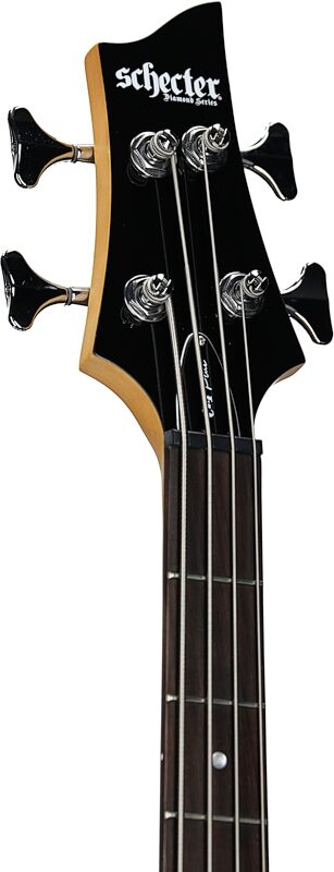 Schecter C-4 Plus Bass Guitar, Charcoal Burst, Headstock Left Front