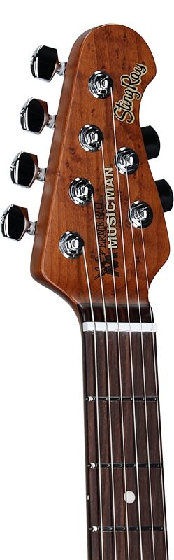 Ernie Ball Music Man StingRay HT Electric Guitar (with Case), Golden Delicious, Headstock Left Front