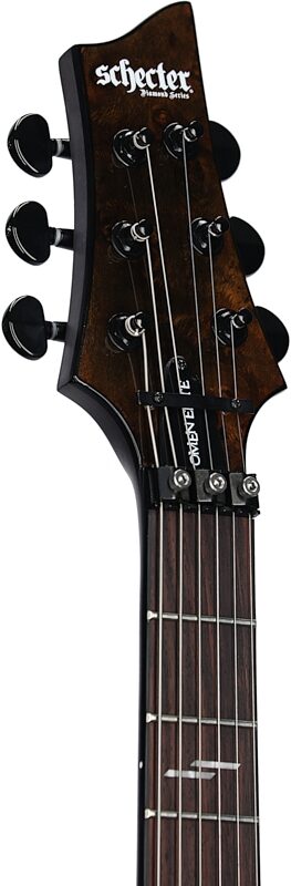Schecter Omen Elite-6FR Electric Guitar, Charcoal, Blemished, Headstock Left Front