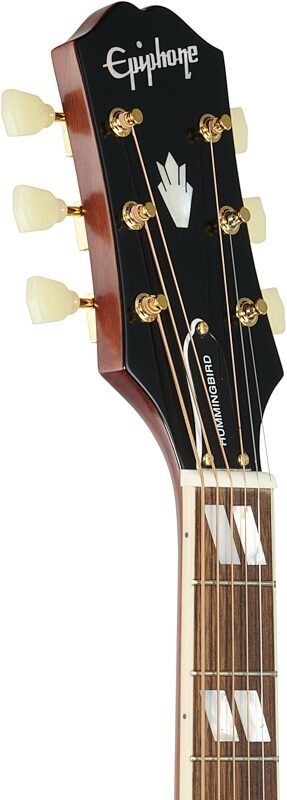 Epiphone Hummingbird Acoustic-Electric Guitar, Aged Cherry Sunburst, Headstock Left Front