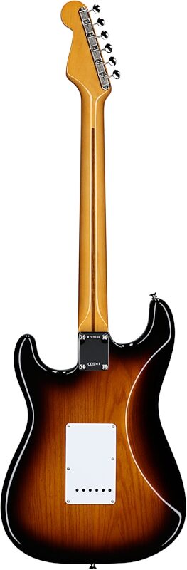 Fender 70th Anniversary American Vintage II 1954 Stratocaster Electric Guitar (with Case), 2-Color Sunburst, Serial Number V703696, Full Straight Back