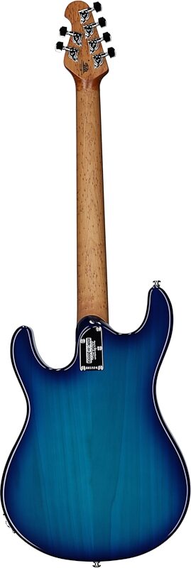 Ernie Ball Music Man Steve Morse Signature Electric Guitar (with Soft Case), Blue Burst, with Mono Bag, Serial Number H05924, Full Straight Back