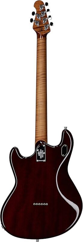 Ernie Ball Music Man BFR StingRay Baritone Electric Guitar (with MONO Case), Transparent Oxblood, Serial Number D00984, Full Straight Back