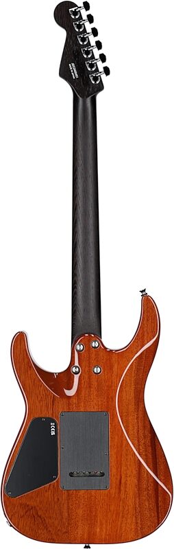 Charvel MJ DK24 HSH 2PT W Mahogany Electric Guitar (with Gig Bag), Flame Top Caribbean Burst, Serial Number JDC2400451, Full Straight Back