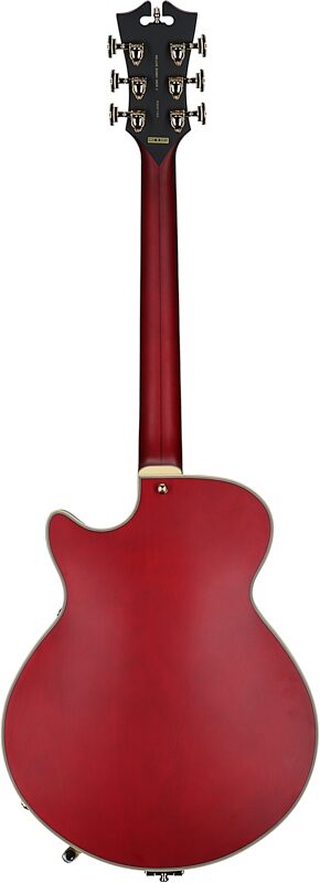 D'Angelico Deluxe Bobby Weir 3 Electric Guitar, Satin Transparent Wine, Serial Number W2401383, Full Straight Back