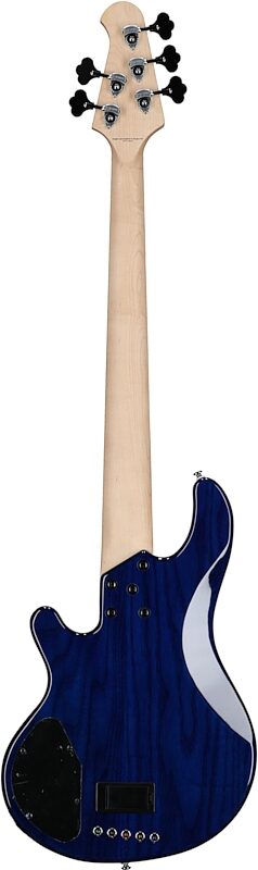 Lakland Skyline 55-02 Deluxe Flame Electric Bass, Transparent Blue, Full Straight Back