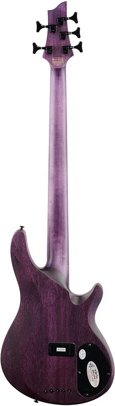 Schecter C-5 GT Electric Bass, Left-Handed, Satin Transparent Purple, Full Straight Back