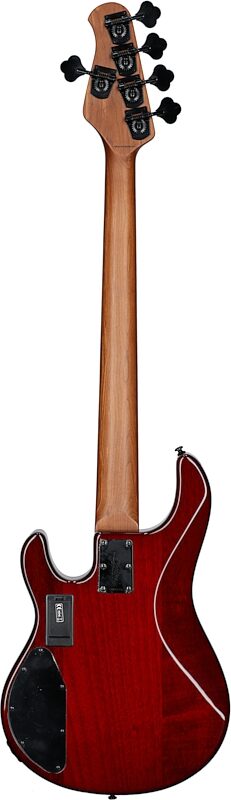 Sterling by Music Man Ray35HH Spalted Maple Electric Bass (with Gig Bag), Blood Orange Burst, Full Straight Back