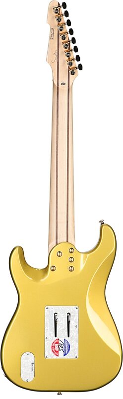 ESP LTD Javier Reyes JRV-8 Electric Guitar (with Case), Metallic Gold, Full Straight Back
