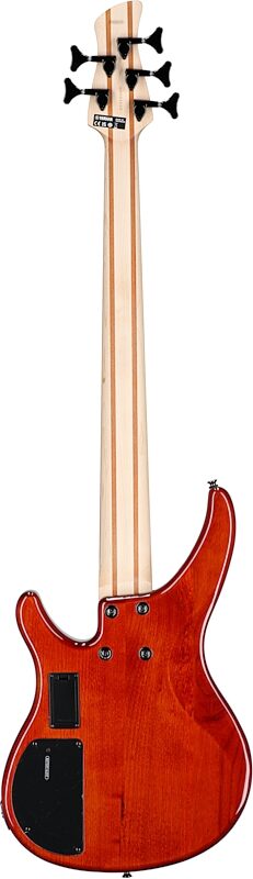 Yamaha TRBX605FM Electric Bass, 5-String, Caramel Brown, Full Straight Back