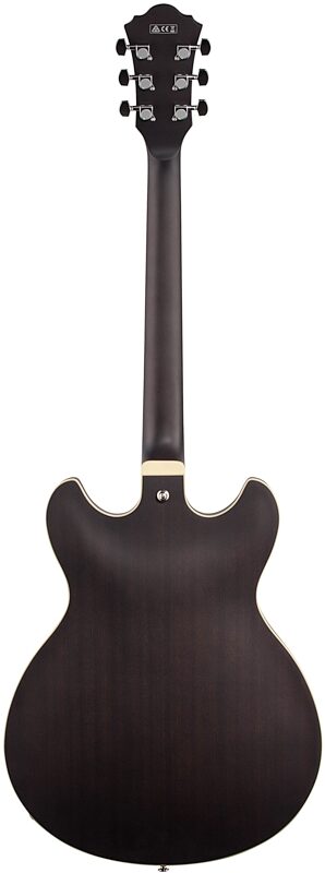 Ibanez AS53 Artcore Semi-Hollowbody Electric Guitar, Flat Transparent Black, Full Straight Back
